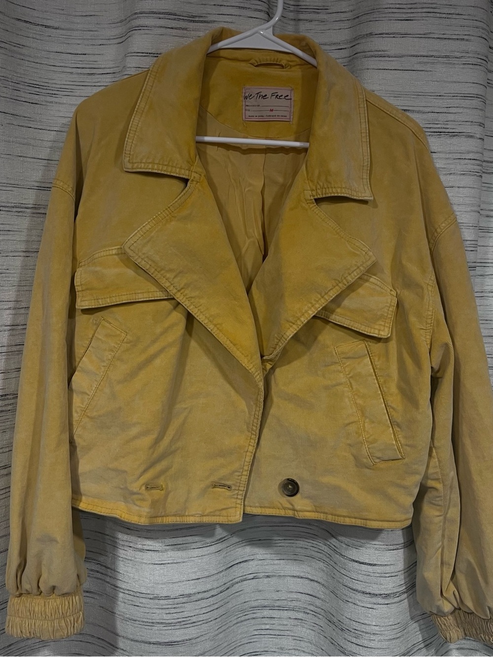 We The Free Mustard Yellow Cropped Bomber Jacket